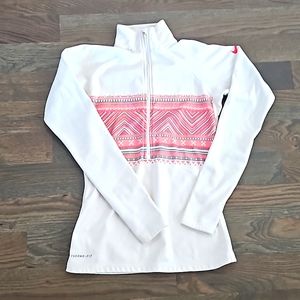 Womens Nike Pro pull over with half zipper.